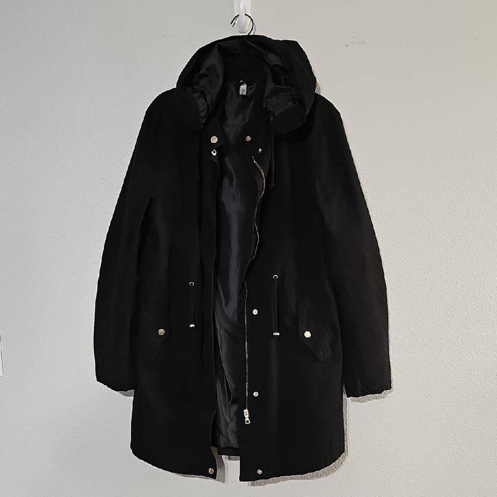 Womens Black Hooded Jacket